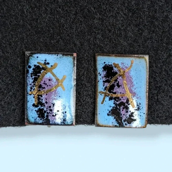 (2/$20) Vintage Copper Abstract Earrings - Picture 1 of 6